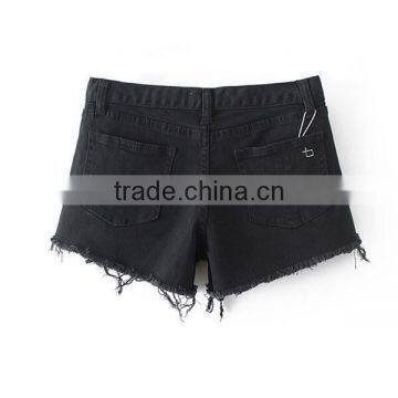 2017 New Fashional Hot Pants Jeans Sexy Blue Cropped Cutoff Elastic Hot Pant for Ladies photo-2