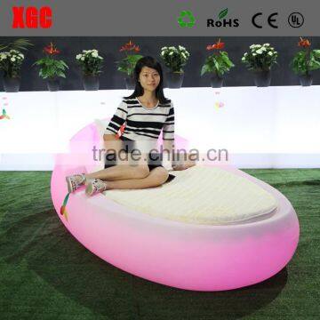 Modern Led Lighting Leather Bed/Luxury Bedroom Set LED Light Round Shape Bed photo-4