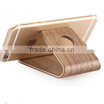 Black Walnut Wooden Table Stand Desktop Phone Holder