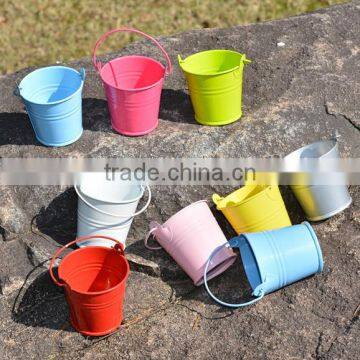 1L 2L 3L Small Galvanized Metal Bucket / Galvanised Metal Zinc Bucket Pail