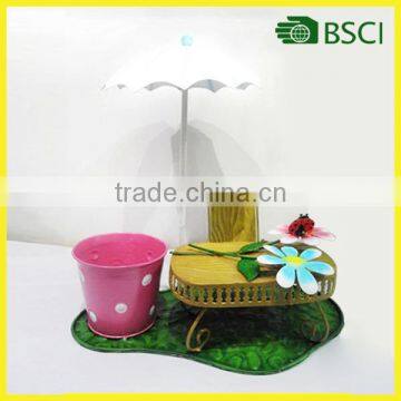 Fujian wholesale crafts garden gift decor metal made garden flower pots