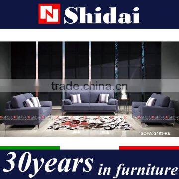 Contemporary Light Navy Fabric Upholstery Sofa And Loveseat Set G183-RE photo-6