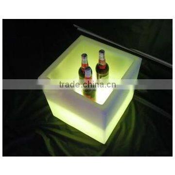 Eco friendly PE RGB full lighting rechargeable bar plastic LED ice bucket/ cooler/ holdersinet jewelry cabinet/liquor cabinets