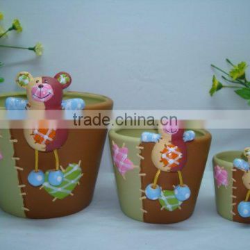 ceramic flower pot with spring 051