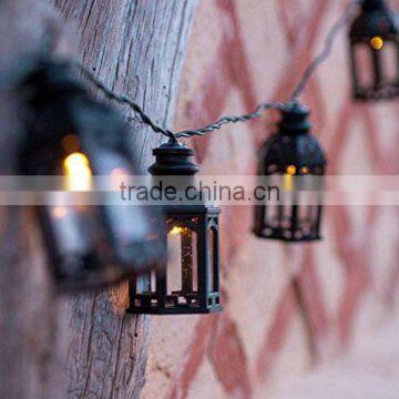 16 Black Moroccan Lantern Solar Garden LED Fairy Lights photo-2