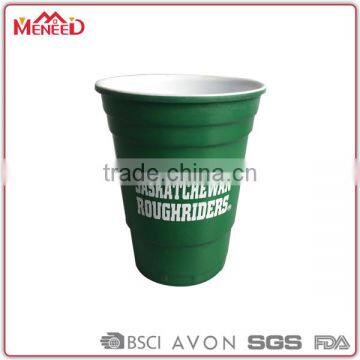 Custom design two tone geen and white unique solo cup melamine creative mugs and cups