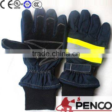 fire retardant cotton glove 3m reflector with ring connected cowhide palm brown red color item protected hands