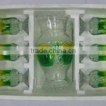 JK026 7pcs Glass Drinking Set with spray deco