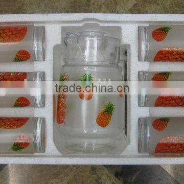 JK036 7pcs Glass Drinking Set With Deco photo-3