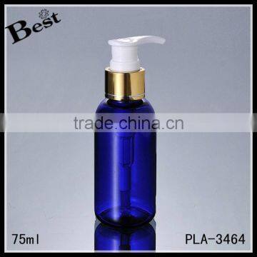 2017 Hot New Products Cosmetic Pet 75ml Blue Silver Aluminum Plastic Bottle With Pump Dispenser Lotion Plastic Pump Bottle photo-4