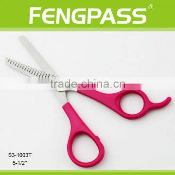 S3-1003T 5-1/2" Inch 2CR13 Stainless Steel With PP Handle Small Hair Thinning Hairdressing Scissors With ABS Plastic Handle photo-2