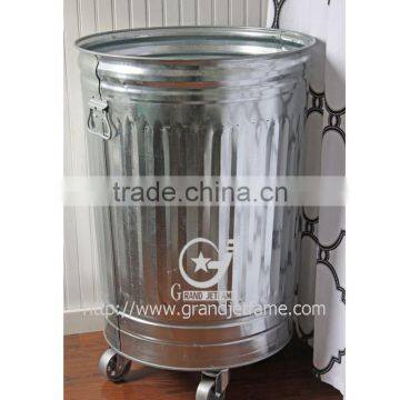 galvanized garbage can trash can waste can with wheels