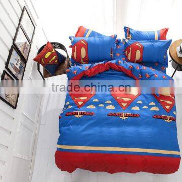 Home tetiles bedclothes,Child Cartoon pattern,Superman bedding sets include duvet cover bed sheet pillowcase,Freeshipping