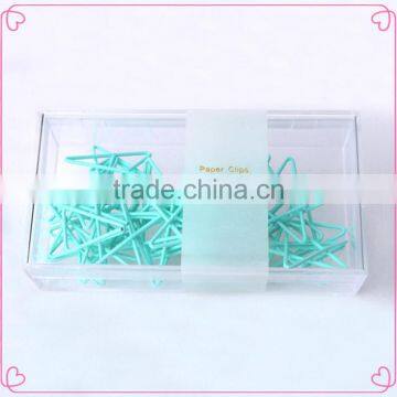 Creative Ligh Blue Color Star Shape Paper Clip in Transparent Box 12pcs/box photo-3