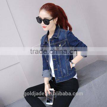 Wholesale Clothing Women's Coat Fashion Winter Jacket Long Sleeve Woman Denim Jacket photo-3