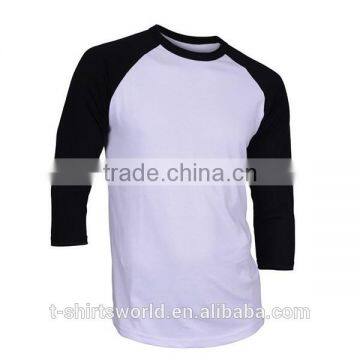 Kingson Clothing Factory Mens Casual Plain Fitness 3/4 Raglan Sleeve T Shirts