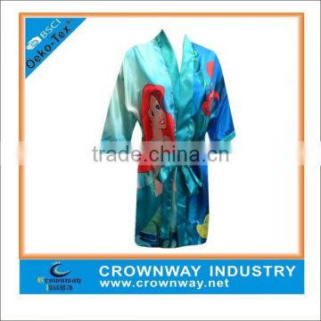 Women's Satin Silk Robe with Sublimation Printing