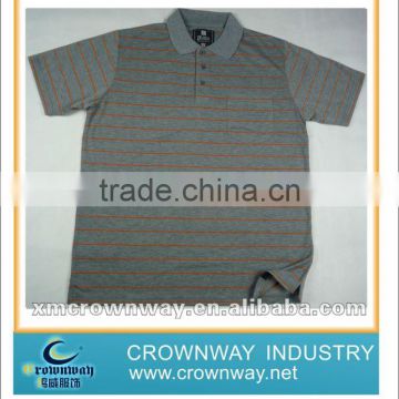 Custom mens yarn dyed striped polo shirt