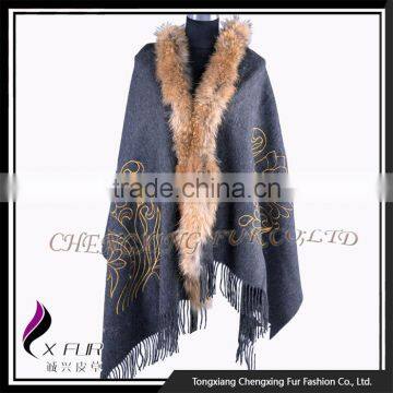 CX-B-P-65B 2016 Winter New Style Fashion Pashmina Shawls With Fur photo-6