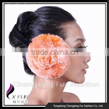 CX-EM-03K Fashion Winter Ladies Rex Rabbit Fur Earmuff photo-6