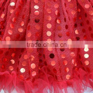 Latest Design Hot Sale Summer Dress 2017 Wholesale Cotton Clothing Sequin Kids Short Sleeve Red Baby Christmas Dress for Girl photo-3