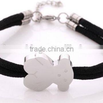 Make Your Own Logo Stainless Steel Tag Adjustable Cord Bracelets Hand Woven Wax Cord Logo Tag Bracelets Premium Gifts 2017 photo-2