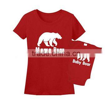 Mommy and me t Shirts Custom Printing 100% Organic Cotton T-shirts Bodysuit Wholesale photo-5