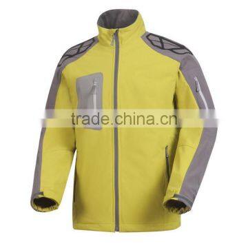 fashion contrasting color winter men soft-shell jacket with zipper