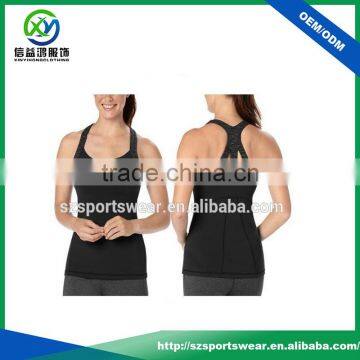 Wholesale black bamboo spandex compression women tank top