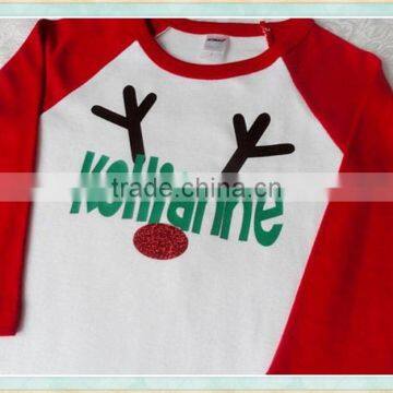 boy christmas raglan christmas reindeer monogrammend t-shirt 100% cotton handmade boutique football shirts