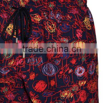 Wholesale OEM Man Printed Swim Trunks Woven Swim Beach Custom Swimwear Pants photo-3