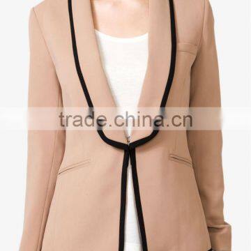 Padded Contrast Trimmed Blazer photo-4