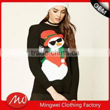 2017 Adult christmas knitted snowman custom pattern jumper sweater with best price