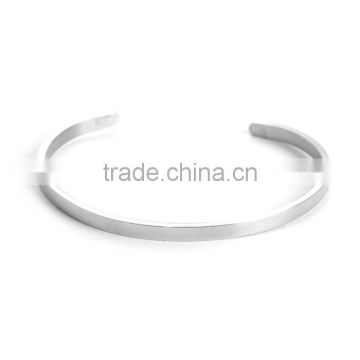 304 Stainless Steel Open Cuff Bangles Bracelets Silver Tone