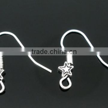 25 Pairs Star Ear Wire Hooks Earring Findings 18x19mm