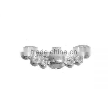 Zinc Based Alloy Spacer Beads Wing Silver Plated Carved