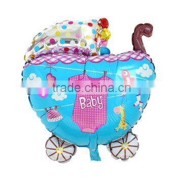 Custom Party Supplies Party Decorations Baby Carriage Multicolor Clothes Pattern Baby Shower Decoration Aluminium Foil Balloon