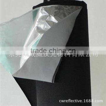 heat high light silver 3m reflective fabric /reflective polyester lambskin style blue fabric