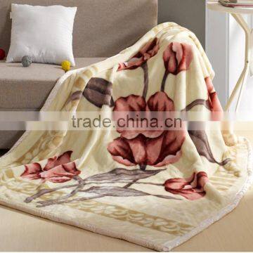 hot sale double layers printed warp knitted thick mink blankets china supplier