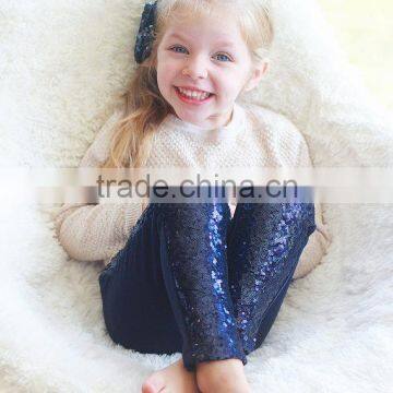 HOT sale sequins cotton material baby girl pants