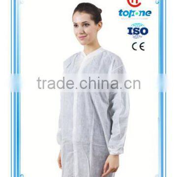 Nonwoven Lab Coat/work Suit/visitor Coat With Elastic Cuff and Button photo-2