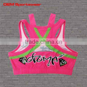 Wholesale sublimation sports bra cheer in dynamic