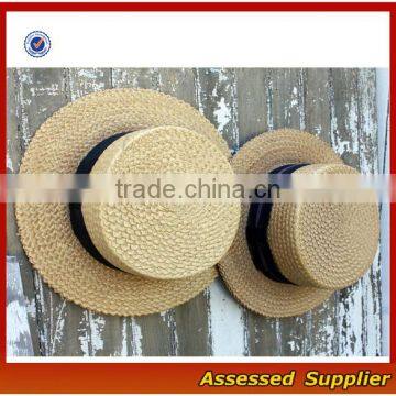 ZT0014/Custom hot style men straw boater hat beach straw hat sun summer hat for wholesale