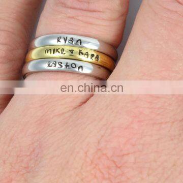 Personalized Stacking Name Ring for Mother Hand Stamped photo-2