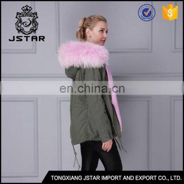 Fancy beautiful winter warm cheap pink faux fur coat