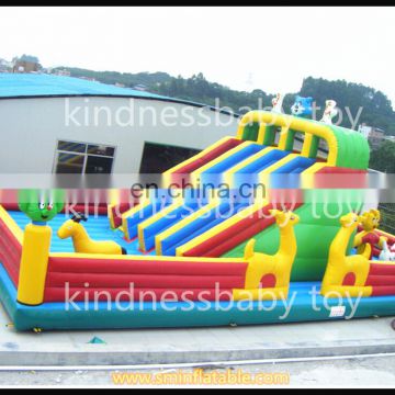 Interesting jumbo inflatable slide funcity,inflatable cartoon fun park,inflatable zoo amusemtnt park for sale