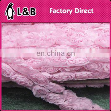 3cm Width Three-dimensional Lace Mesh Double Rose Trims Lace