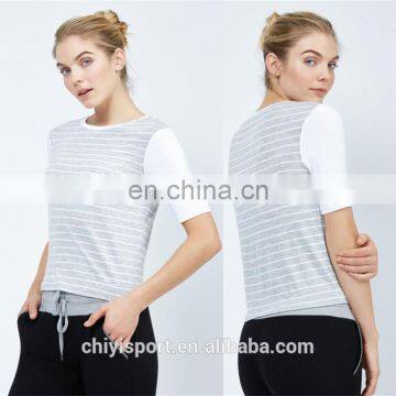 Short sleeve muscle sports fit t shirt activewear t shirts fashion OEM custom t shirt for adults