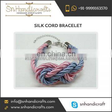 Braided Silk Cord Bracelet Pastel Color at Best Price