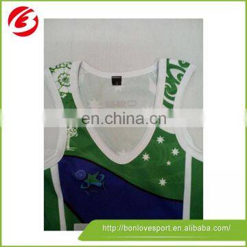 2015 custom made wholesale netball jersey with competitive price